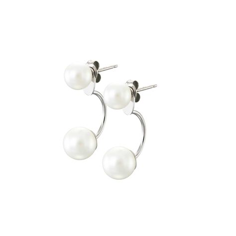 Orecchini perle in argento rodiato - Orecchini a Lobo Donna | Stroili