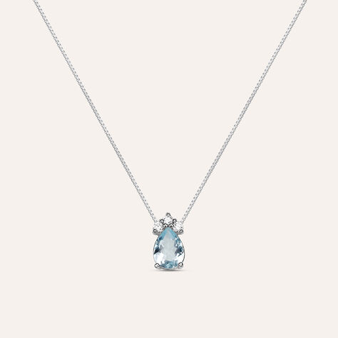 Collana Acquamarina Oro Bianco Acquamarina Diamante - Gioielli Donna | Stroili