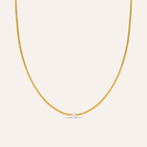 Collana Lady Code Acciaio Dorato Cristallo - Collane Donna | Stroili