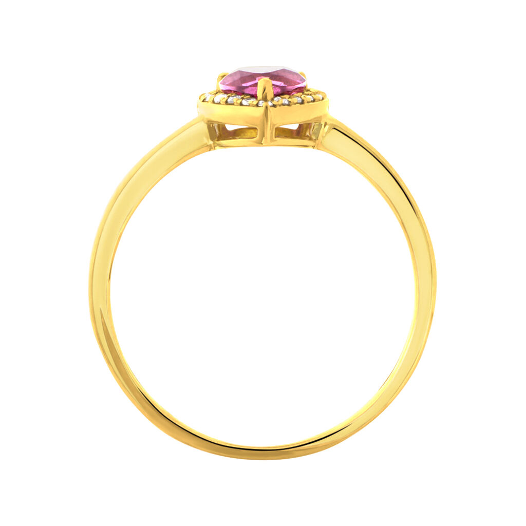 Anello Solitario Jasmine Oro Giallo Rodolite Diamante - Anelli con Pietre Donna | Stroili