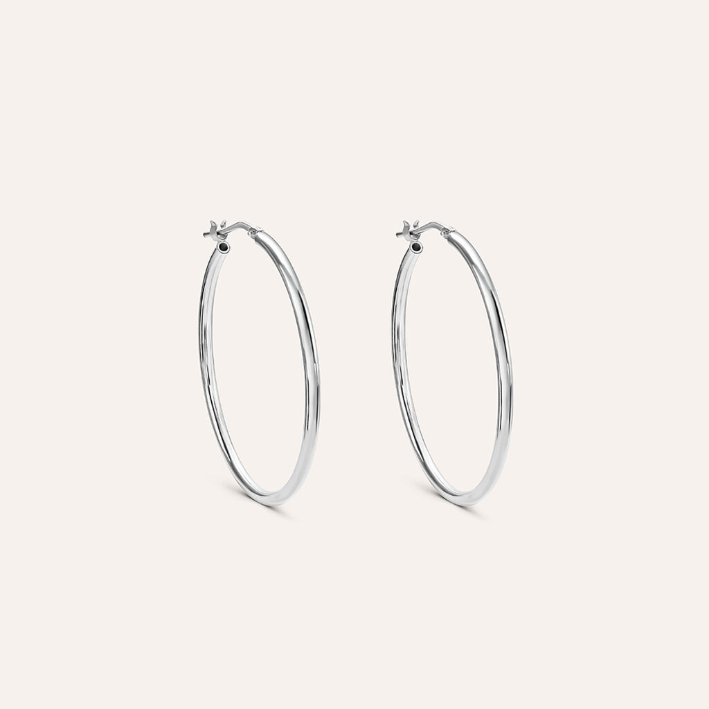 Orecchini A Cerchio Silver Collection Argento Rodiato - Orecchini a Cerchio Donna | Stroili