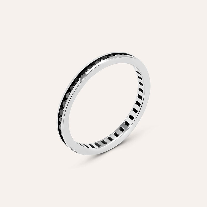 Anello Eternity L'homme Diamant Oro Bianco Diamante - Anelli Eternity Uomo | Stroili