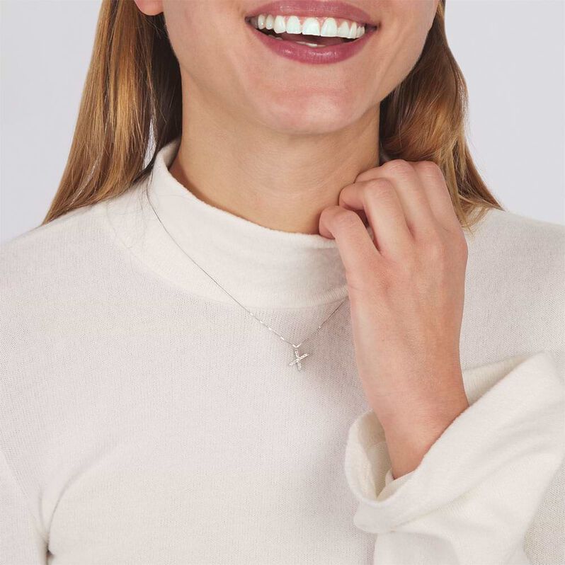 Collana Diamond Letters Oro Bianco Diamante - Collane Donna | Stroili