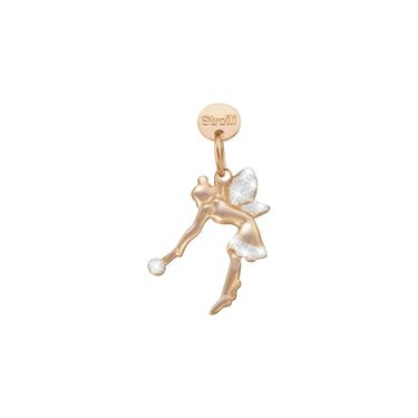Charm in argento rosato e glitter