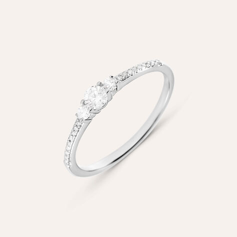 Anello Trilogy Grace Oro Bianco Diamante - Anelli con Pietre Donna | Stroili