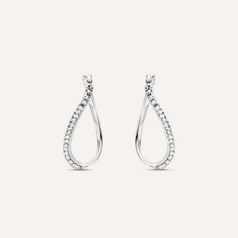 Orecchini A Cerchio Crystal Gold Oro Bianco Cristallo - Orecchini a Cerchio Donna | Stroili