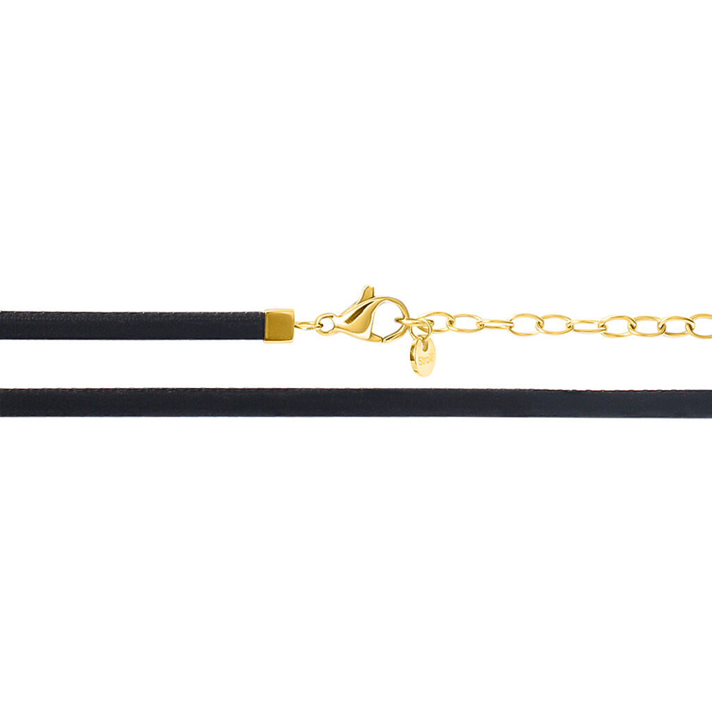Choker Lady Code Acciaio Dorato e Velluto - Catenina Unisex | Stroili