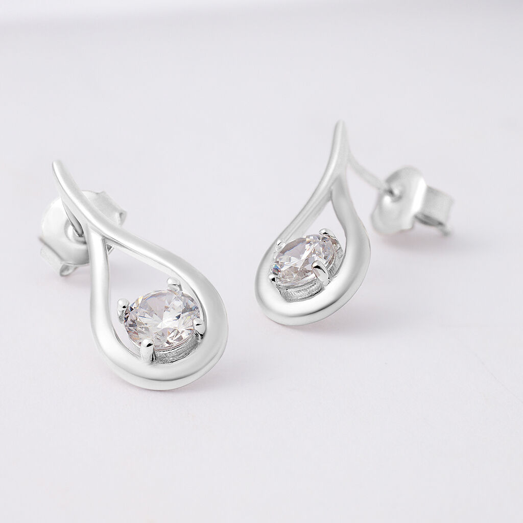 Orecchini Lobo Silver Elegance Argento Rodiato Cubic Zirconia - Orecchini a Lobo Donna | Stroili