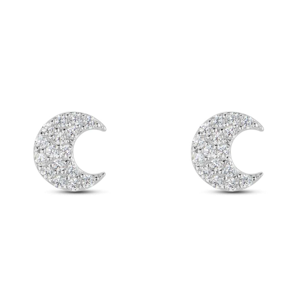Orecchini Lobo Claire Oro Bianco Cubic Zirconia - Orecchini a Lobo Donna | Stroili