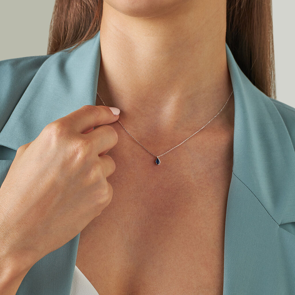 Collana Punto Luce Charlotte Oro Bianco Zaffiro - Collane Punto Luce Donna | Stroili