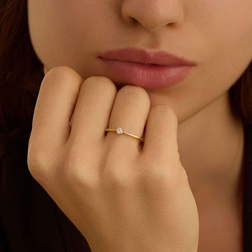 Anello Solitario Grace Oro Giallo Diamante