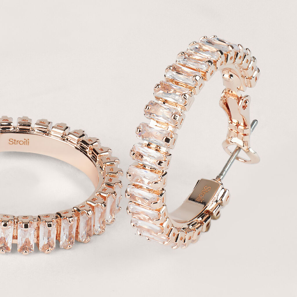 Orecchini A Cerchio Romantic Shine Metallo Cristallo - Orecchini a Cerchio Donna | Stroili