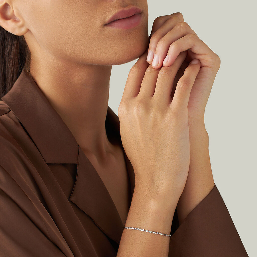Bracciale Tennis Claire Oro Bianco Cubic Zirconia - Bracciali Tennis Donna | Stroili