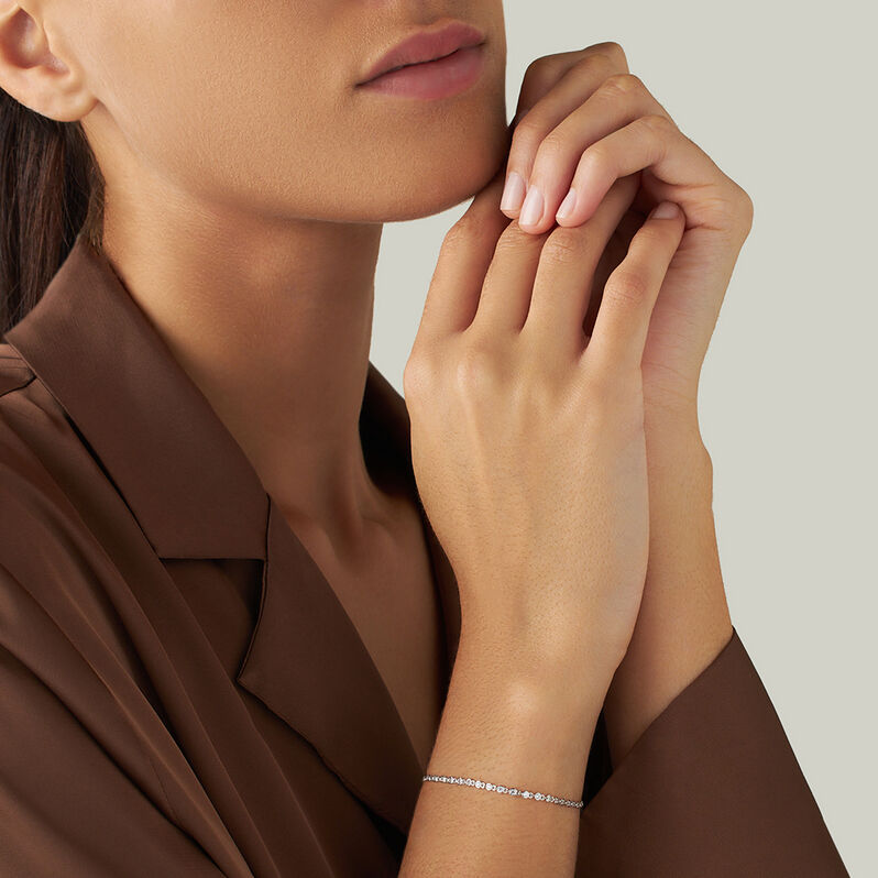 Bracciale Tennis Claire Oro Bianco Cubic Zirconia - Bracciali Tennis Donna | Stroili