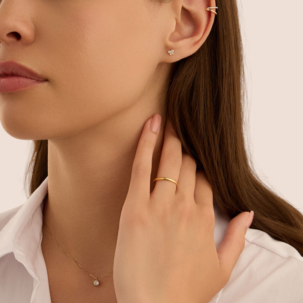 Orecchini Lobo Bon Ton Oro Giallo Cubic Zirconia