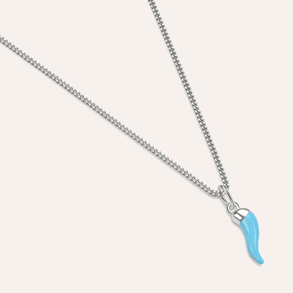 Pendente Saluti&Baci Cornetto Love Beats Argento Rodiato