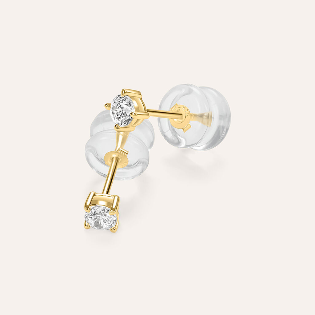 Orecchini Lobo Punto Luce Claire Oro Giallo Cubic Zirconia - Orecchini a Lobo Donna | Stroili