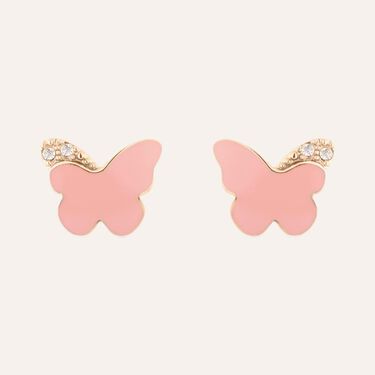 Orecchini Lobo Lady Sweet Acciaio Rosa Cristallo