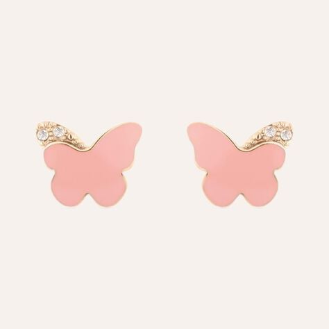 Orecchini Lobo Lady Sweet Acciaio Rosa Cristallo - Orecchini a Lobo Donna | Stroili