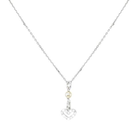 Girocollo in argento rodiato: zirconi e perle - Collane Donna | Stroili