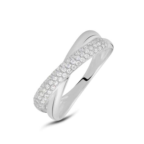 Anello Fascia Claire Oro Bianco Cubic Zirconia - Anelli a Fascia Larga Donna | Stroili