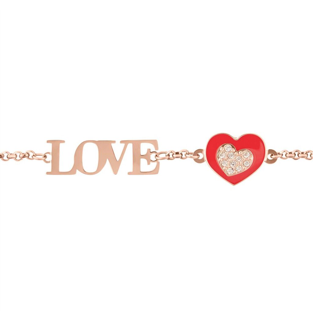 Bracciale Lady Sweet Acciaio Rosa Cristallo - Bracciali Love Donna | Stroili