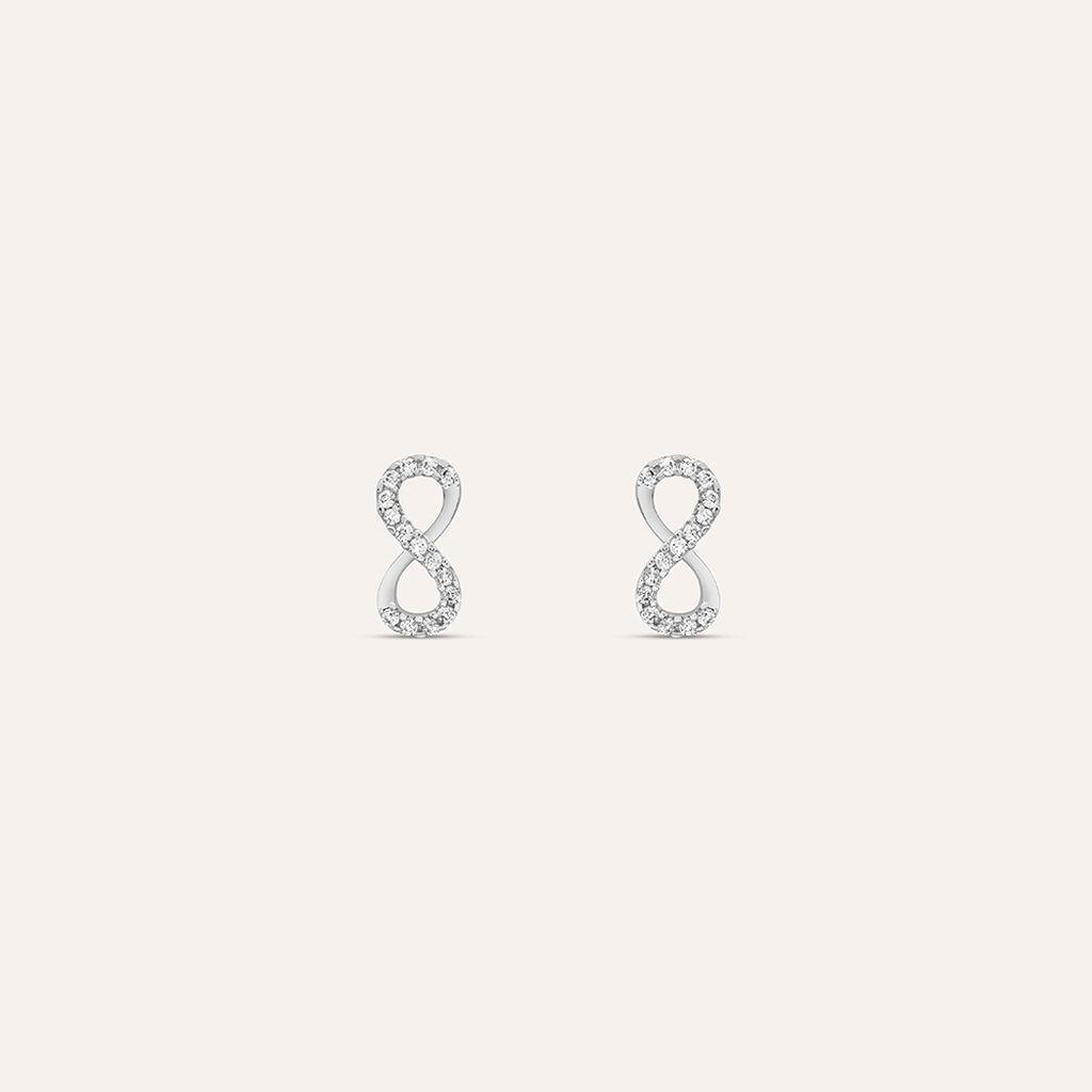 Orecchini Lobo Claire Oro Bianco Cubic Zirconia - Orecchini a Lobo Donna | Stroili