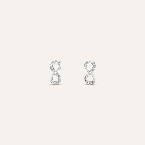Orecchini Lobo Claire Oro Bianco Cubic Zirconia - Orecchini a Lobo Donna | Stroili