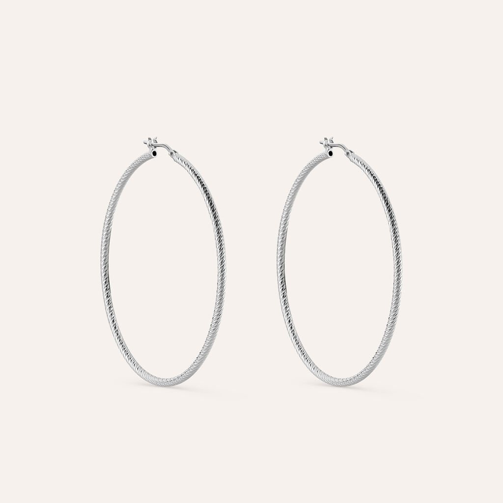 Orecchini A Cerchio Silver Collection Argento Rodiato