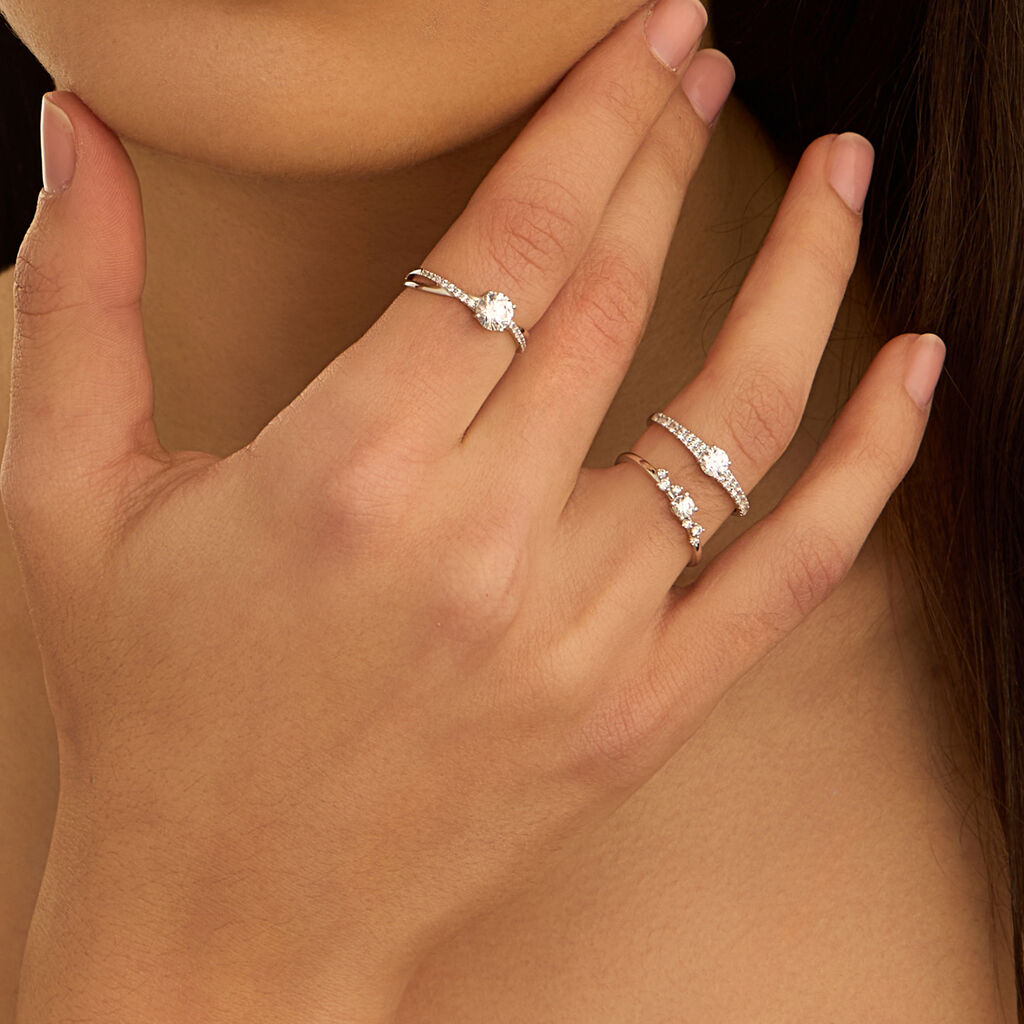 Anello Solitario Claire Oro Bianco Cubic Zirconia