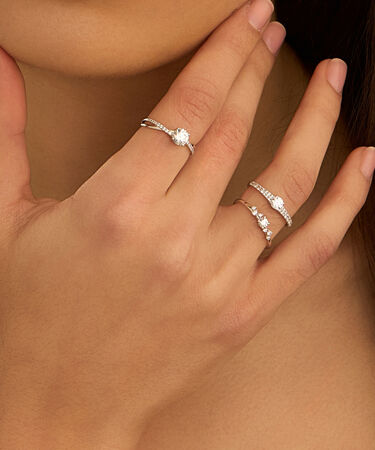 Anello Solitario Claire Oro Bianco Cubic Zirconia