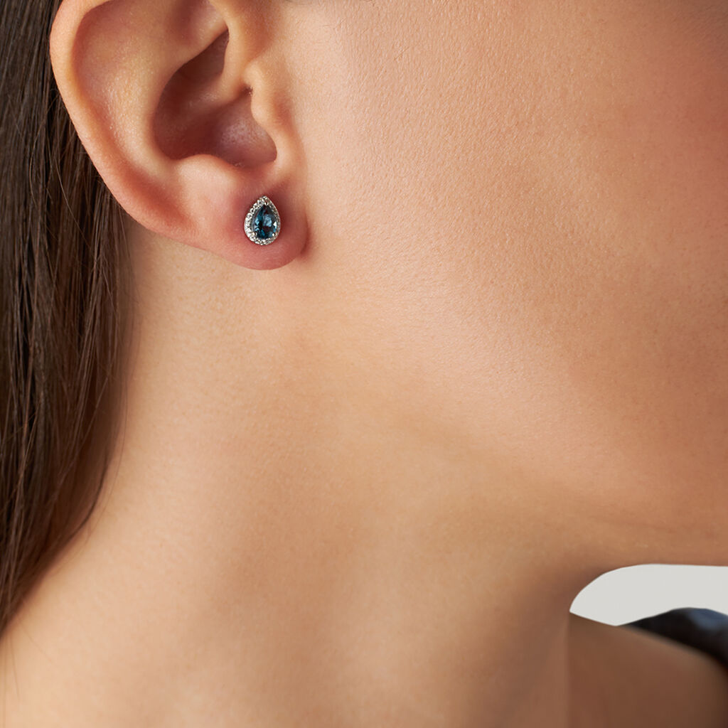 Orecchini Lobo Punto Luce Amélie Oro Bianco Topazio Cubic Zirconia - Orecchini a Lobo Donna | Stroili