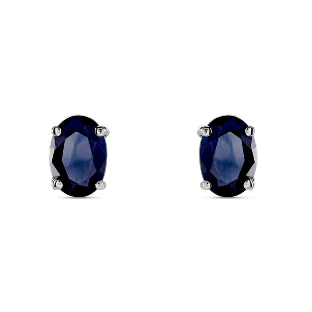 Orecchini Lobo Punto Luce Charlotte Oro Bianco Zaffiro - Orecchini a Lobo Donna | Stroili