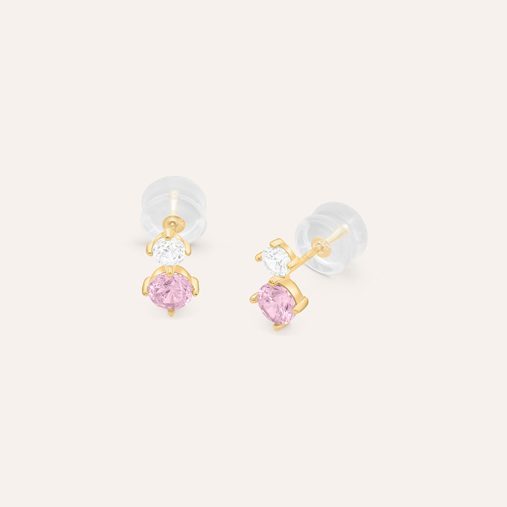 Orecchini Lobo Doppio Punto Luce Claire Oro Giallo Cubic Zirconia - Orecchini a Lobo Donna | Stroili