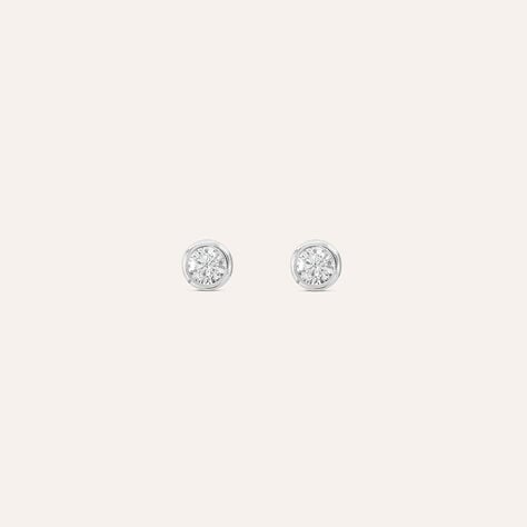 Orecchini Lobo Punto Luce Claire Oro Bianco Cubic Zirconia - Orecchini a Lobo Donna | Stroili