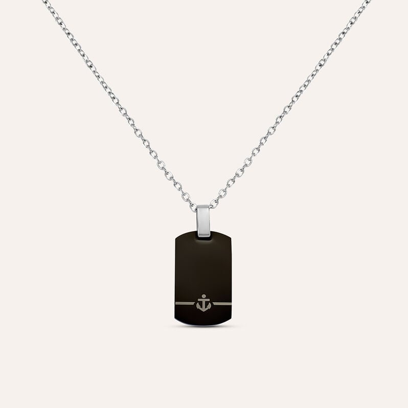 Collana Man Code Acciaio Bicolore Bianco / Nero - Collane Uomo | Stroili