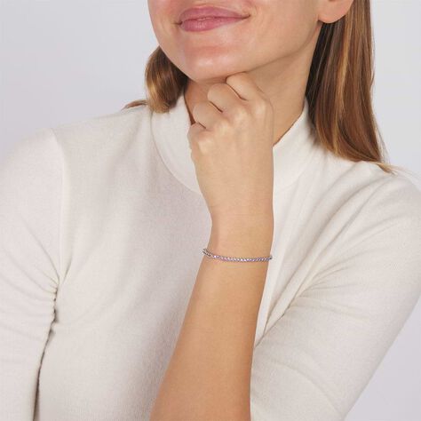 Bracciale tennis in argento con zirconi viola - Bracciali Amicizia Donna | Stroili