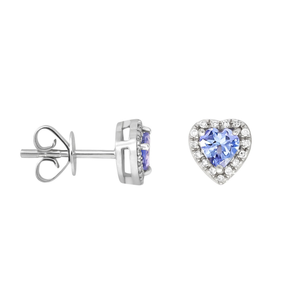 Orecchini Lobo Jasmine Oro Bianco Tanzanite Diamante - Orecchini a Lobo Donna | Stroili
