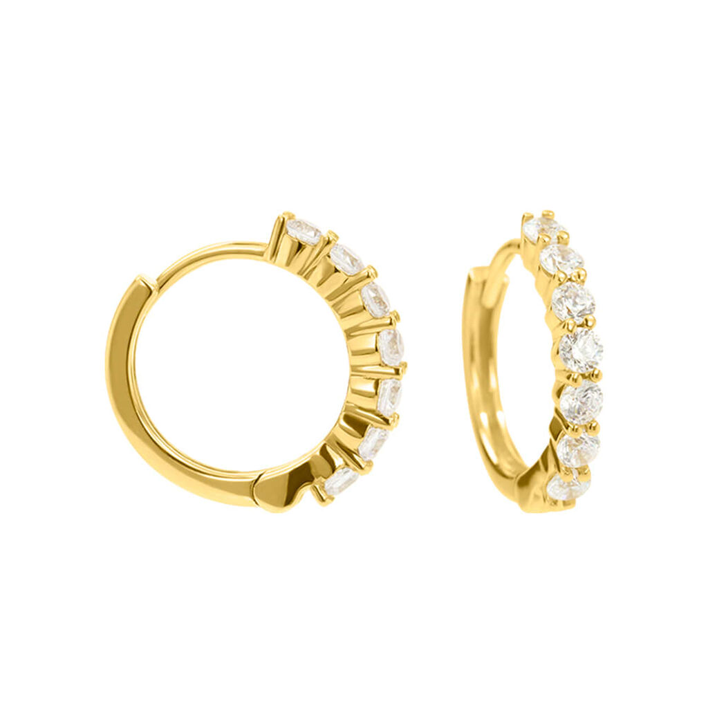 Orecchini A Cerchio Claire Oro Giallo Cubic Zirconia - Orecchini a Cerchio Donna | Stroili