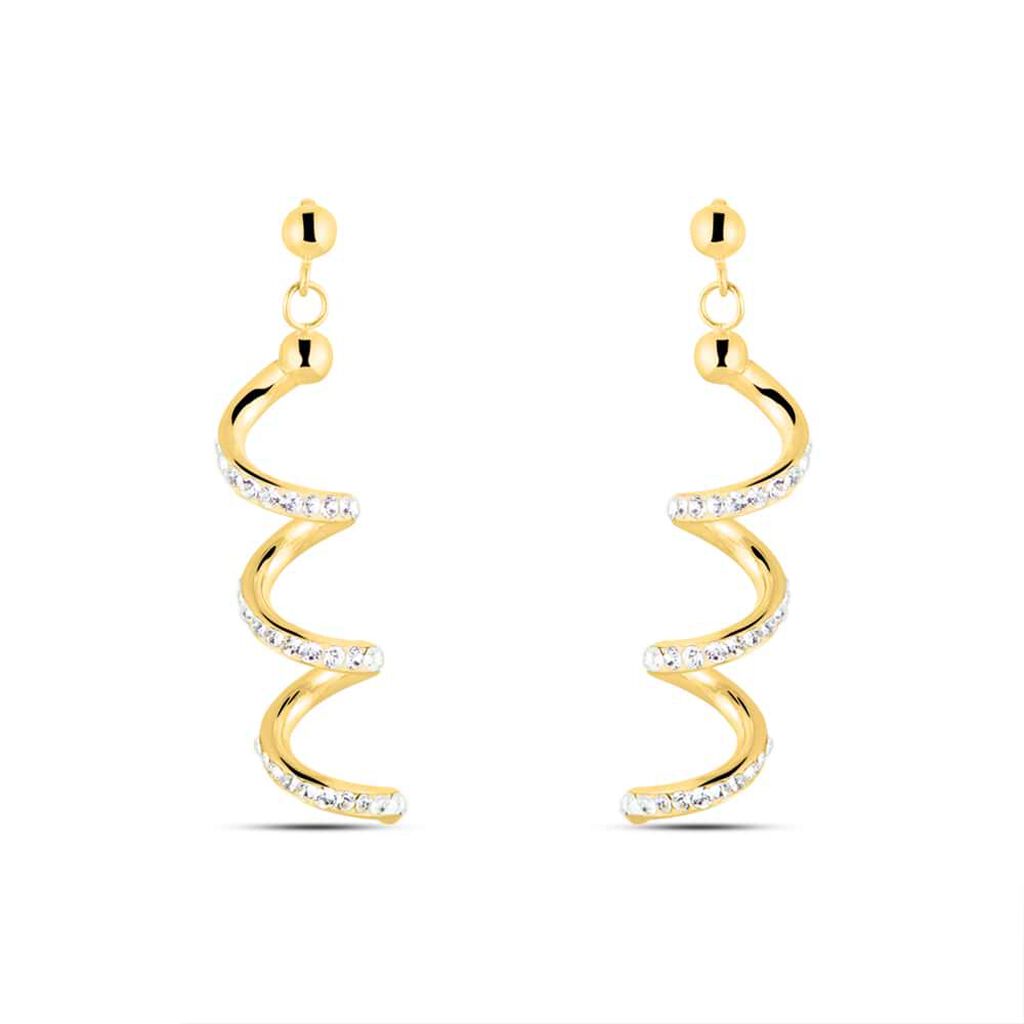 Orecchini Pendenti Christelle Oro Giallo Cristallo - Orecchini Pendenti Donna | Stroili
