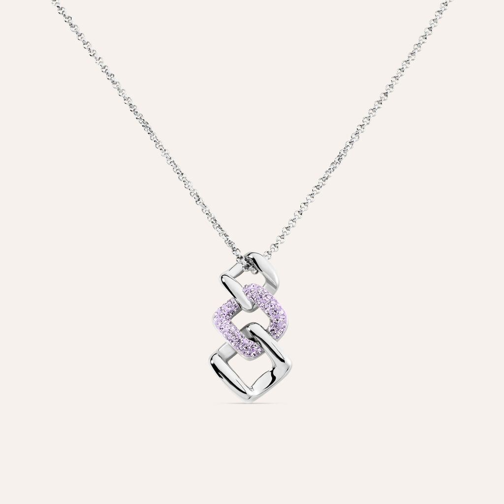 Collana Aura Acciaio Cristallo