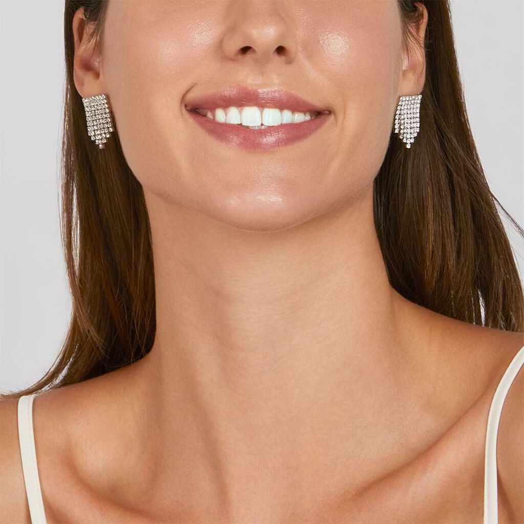 Orecchini Pendenti Romantic Shine Metallo Cristallo