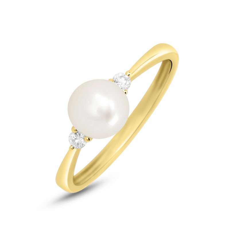 Anello Solitario Gabrielle Precious Oro Giallo Perla D'Acqua Dolce Diamante - Anelli con Pietre Donna | Stroili