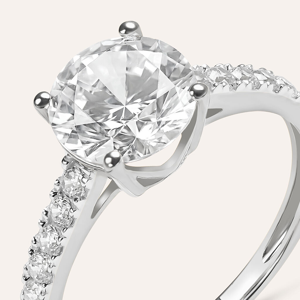 Anello Solitario Claire Oro Bianco Cubic Zirconia - Anelli con Pietre Donna | Stroili