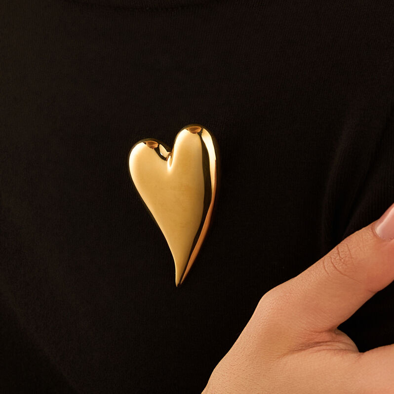 Spilla Cuore Radiance Acciaio Dorato - Gioielli Donna | Stroili