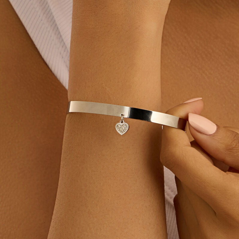 Bangle Lady Message Acciaio Cristallo - Bracciali Rigidi Donna | Stroili