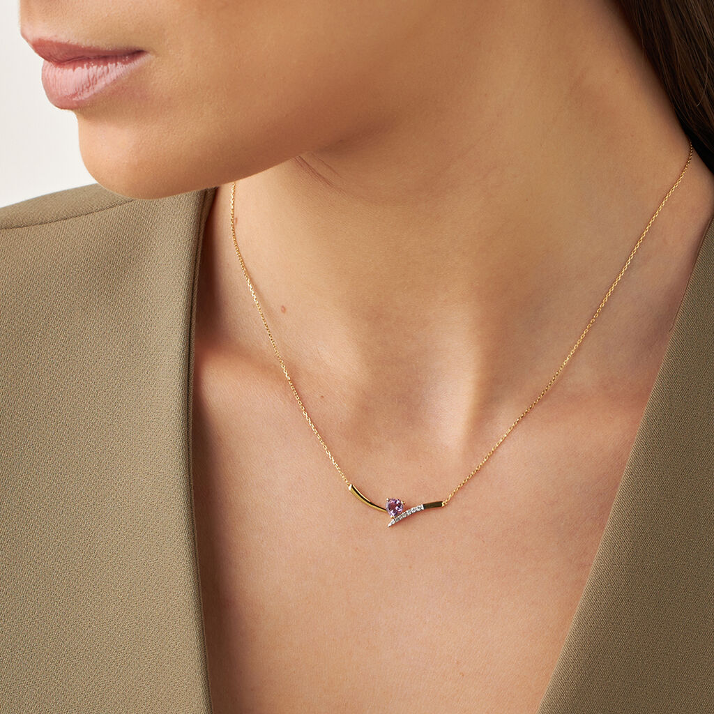 Collana Amélie Oro Giallo Ametista Cubic Zirconia - Collane Donna | Stroili