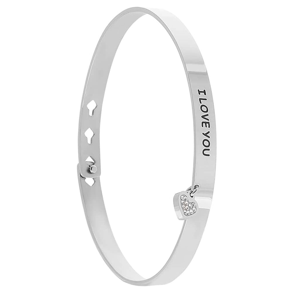 Bangle Lady Message Acciaio Cristallo - Bracciali Rigidi Donna | Stroili