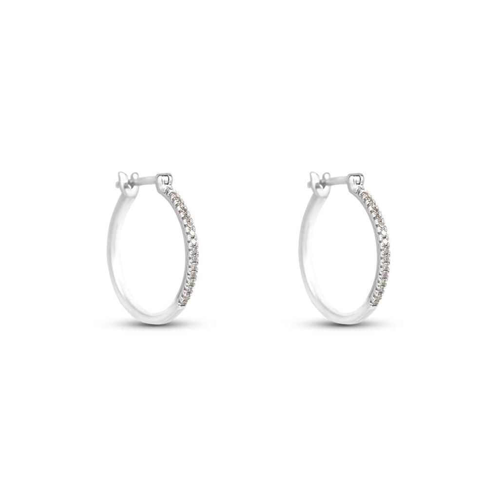 Orecchini A Cerchio Grace Oro Bianco Diamante - Orecchini a Cerchio Donna | Stroili