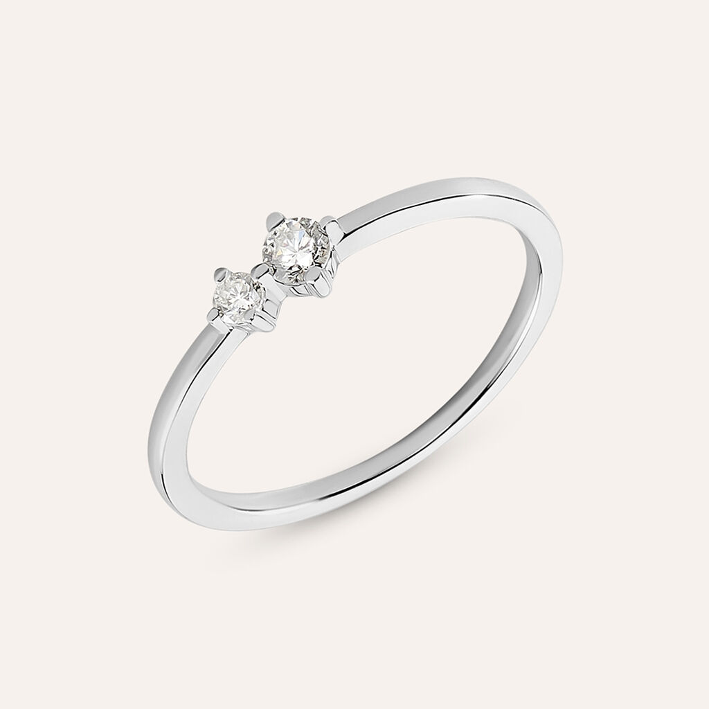 Anello Bilogy Grace Oro Bianco Diamante